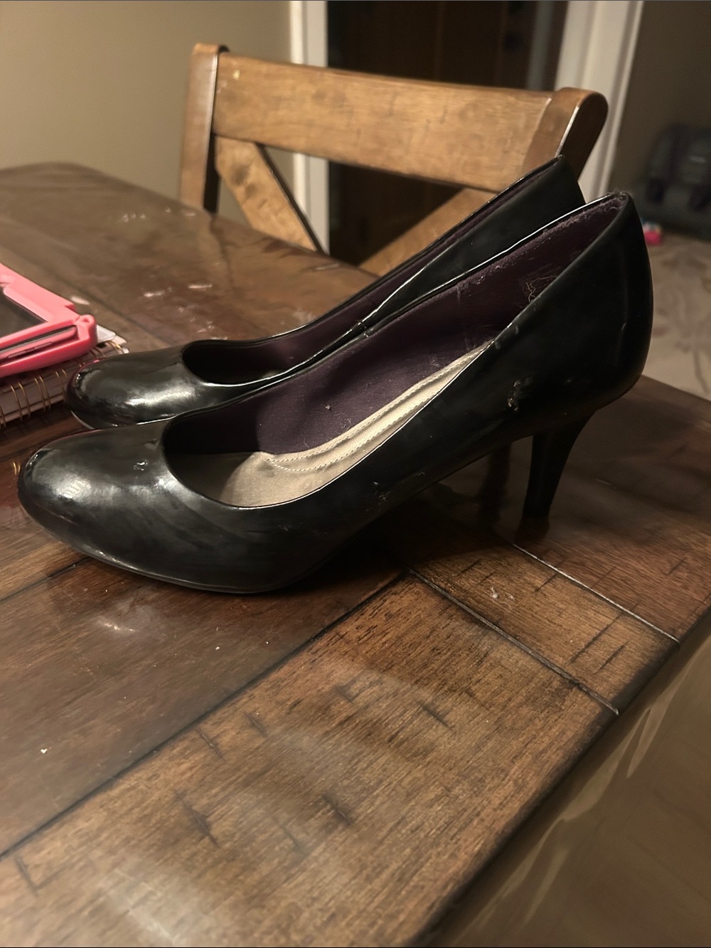 comfort plus by Predictions Black Patent Round-Toe Pumps - Picture 3 of 5